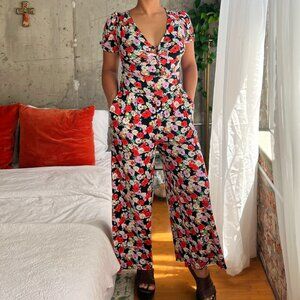 women's anthropologie maeve floral jumpsuit